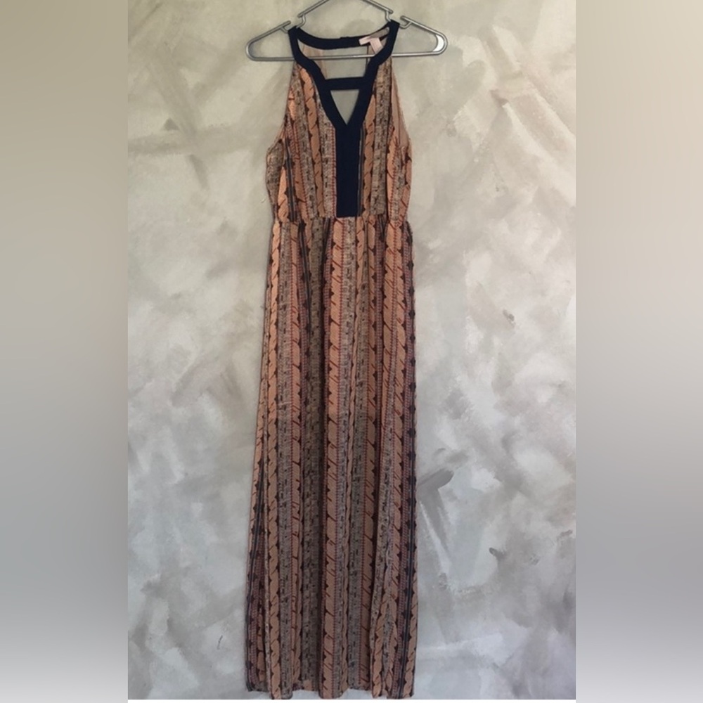 Forever 21 Sleeveless Maxi Dress - Black and Tan